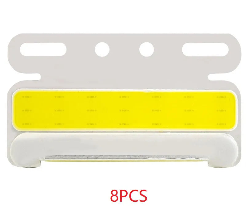 Waterproof aluminium alloy COB LED side light for 12v and 24v trucks in red, yellow, green, blue, or white.