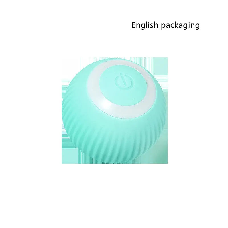 Cat Gravity Intelligent Rolling Ball 43mm automatic rotating ball in green, with bionic motion obstacle avoidance on a hard floor