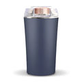 Blue mini flour mill and grinder machine for spices and grains with adjustable settings.