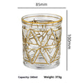 Crystal glass whiskey shot glass with gold finish and single-layer construction