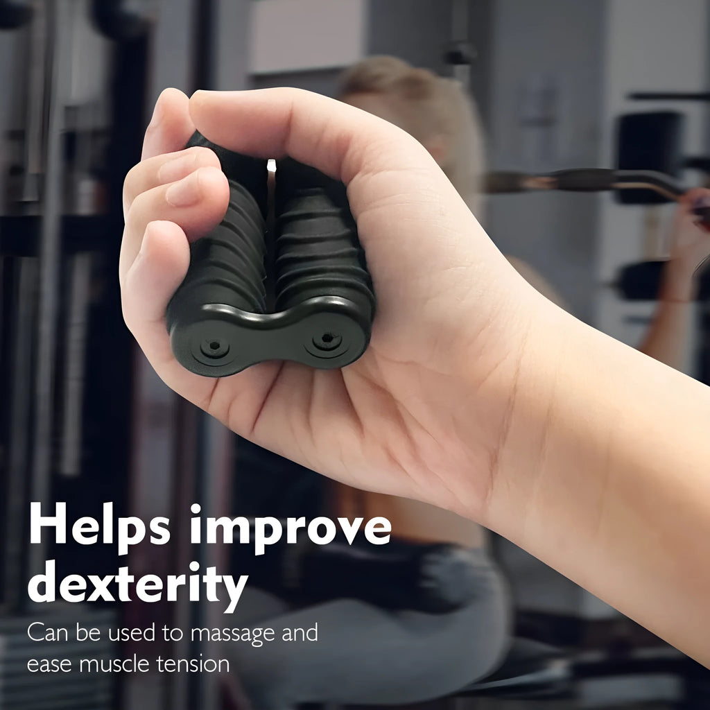 Black silicone decompression roller palm massage toy with Common, Stripe or Wave texture option