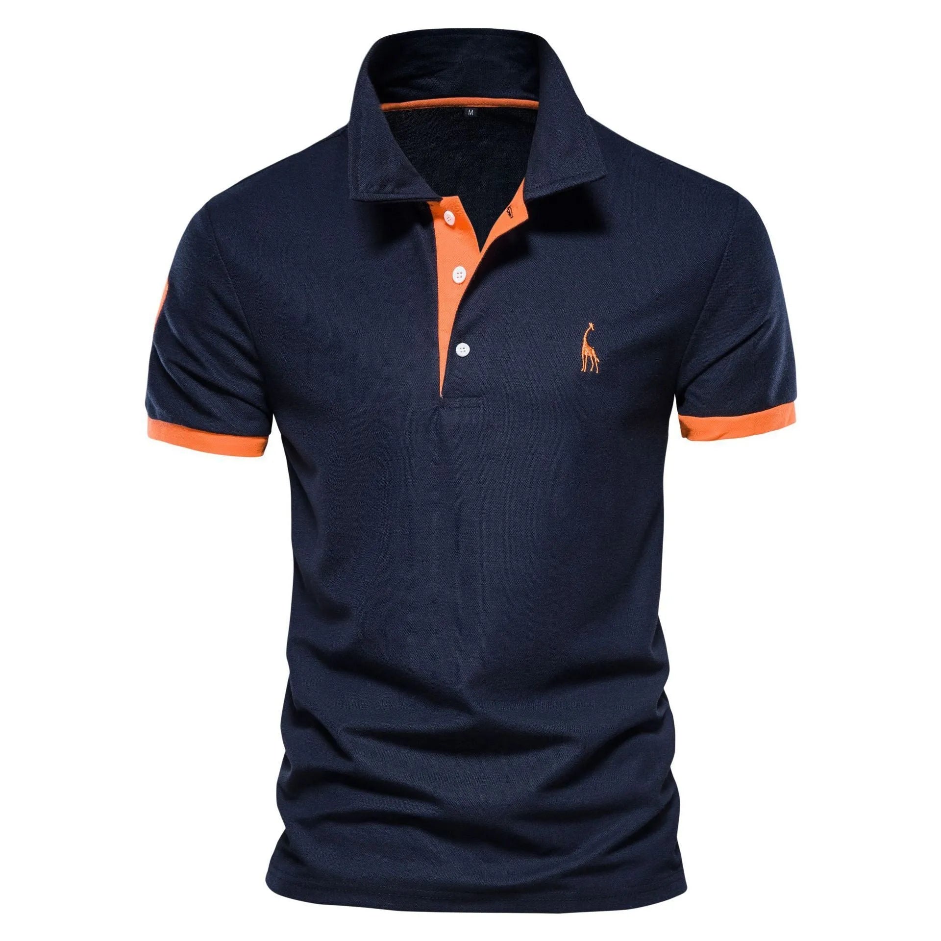 Men's slim fit short sleeve t-shirt with deer embroidery on chest, available in multiple colours.