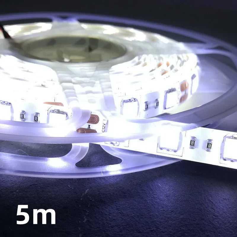 Epoxy waterproof flexible LED light strip showing 5050 beads at 60 per metre spacing