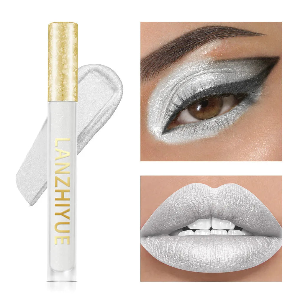 Liquid eye shadow with sequins and pearlescent finish in colourful shades for eye makeup