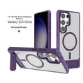 Magnetic suction phone case for Samsung S25 Ultra with Magsafe oblique turning bracket in black