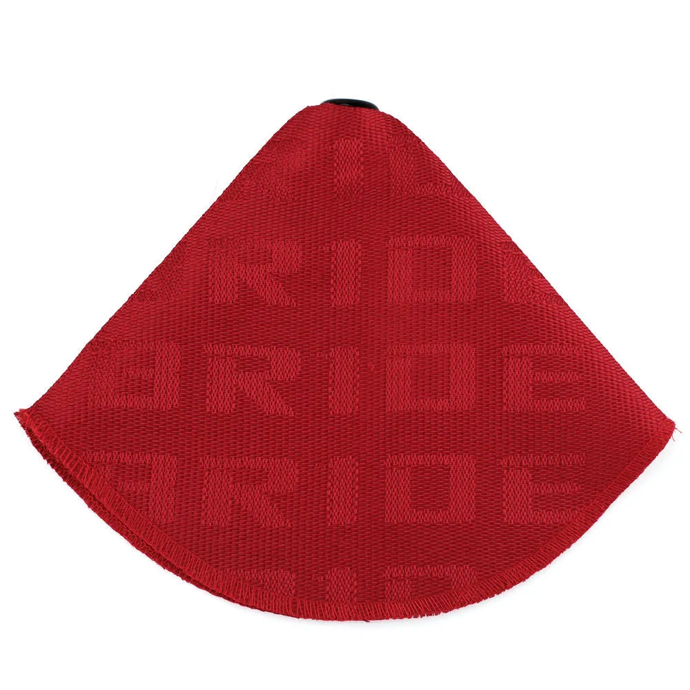 Canvas dust cover for racing seats shown in black, available in Bride flag and Recaro flag styles.