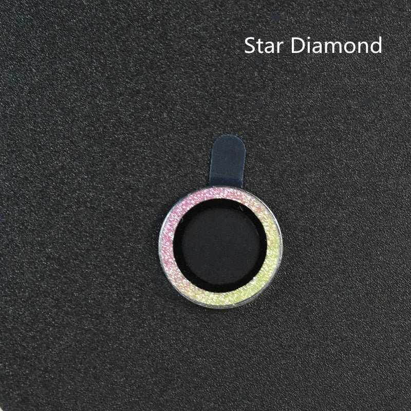 iPhone 12 camera lens protector with black aluminium alloy ring and clear tempered glass film installed.
