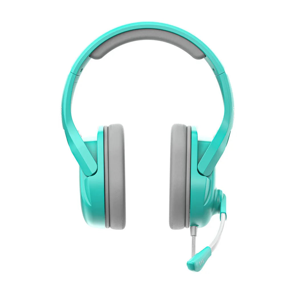 MH86 black and white esports gaming headset with built-in microphone and 2-metre cable