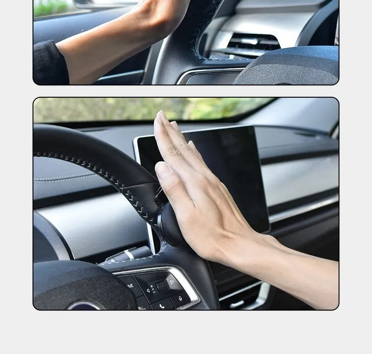 Silicone steering wheel assist ball with metal bearing for single-handed driving