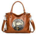 Retro Chinese style soft bread leather crossbody bag, horizontal square shape with stitching, brown and black colour options