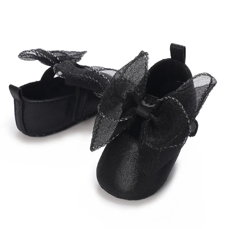 Baby toddler princess shoes with soft sole, Velcro fastening, artificial PU upper, in black, gold, silver or pink