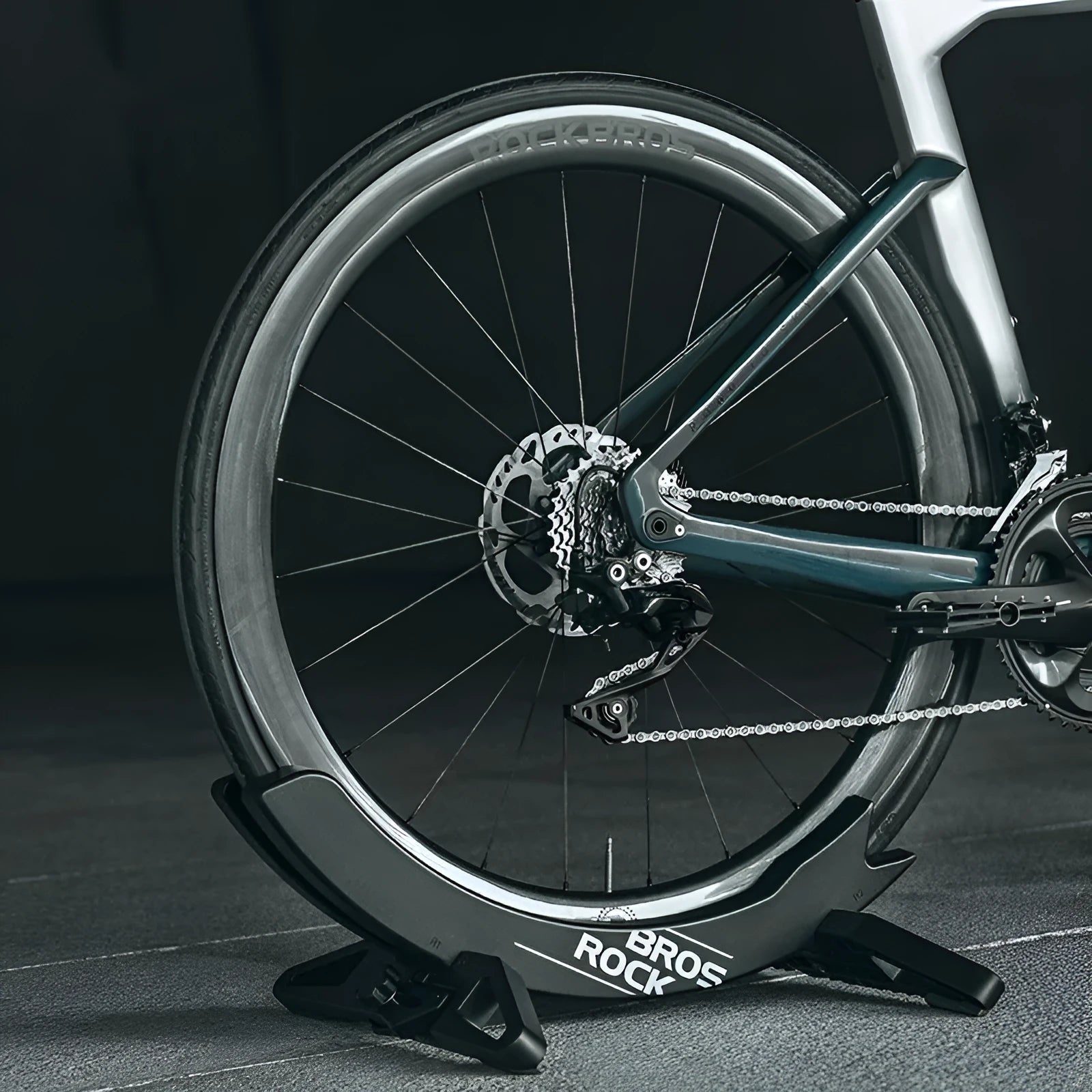 Black and green bicycle wall mount parking rack for mountain and road bikes