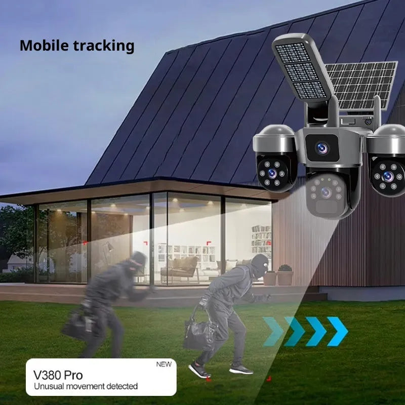 4G solar security camera with two-way voice, full-colour night vision, 2.5 inch ABS housing
