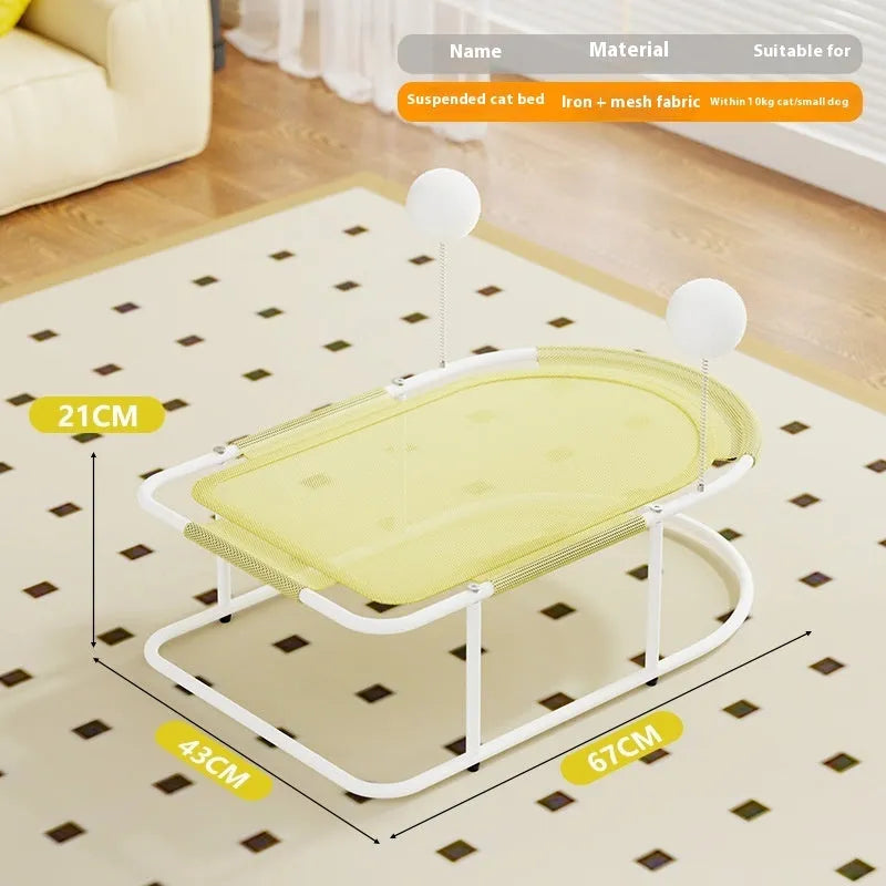 Large grey fabric kennel for cats with an open bracket design and removable cover.