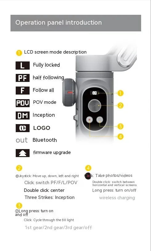 Silver grey Ochan SMART X PRO three-axis smartphone gimbal stabiliser with extended limbs and Bluetooth remote.