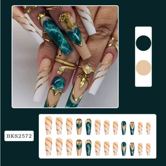 Ballet wave line detachable nail stickers with jelly glue in four design options