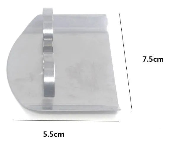 Stainless steel finger guard in single and double finger sizes on a kitchen chopping board