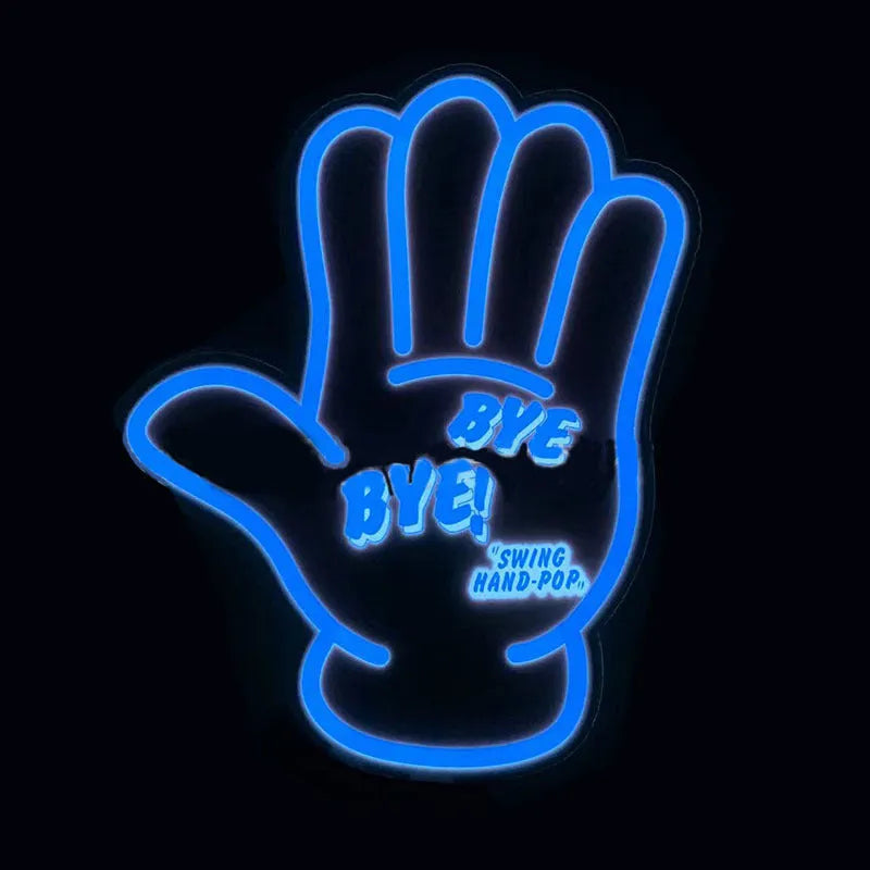 Luminous adhesive wall sticker with LED driver and 60cm connecting line, showing heart and text designs with multiple flashing modes.