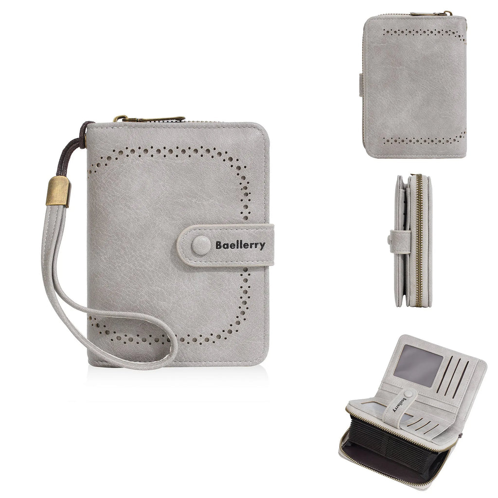 Women's PU leather coin purse wallet with zipper closure in one of eight colour options