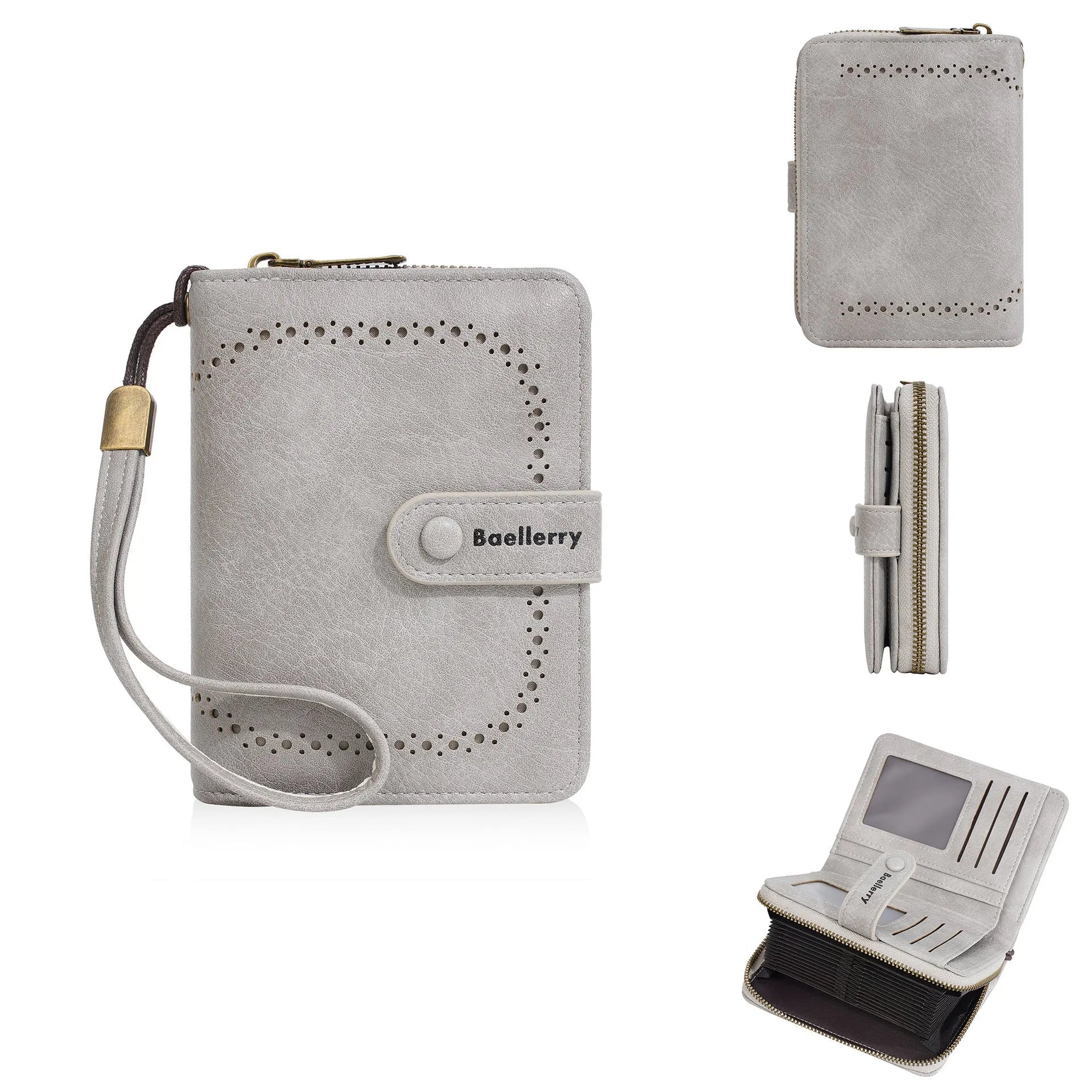 Women's PU leather coin purse wallet with zipper closure in one of eight colour options