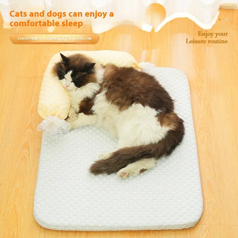 Candy colour cloth dog mat in blue, gray, or green, sizes S M L XL for pets up to 40kg