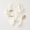 Pure cotton newborn baby jumpsuit boneless long sleeve casual romper with star and moon print