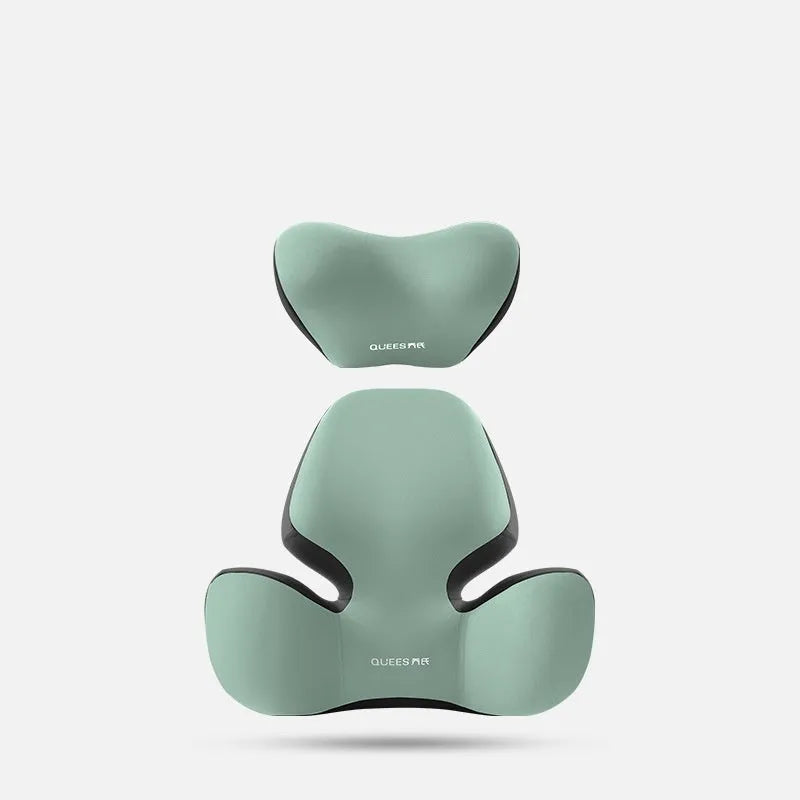 Automotive memory foam waist cushion and seat support set with nylon spandex cover in colour options