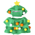 Green polyester Christmas tree pet costume for dogs and cats casual style