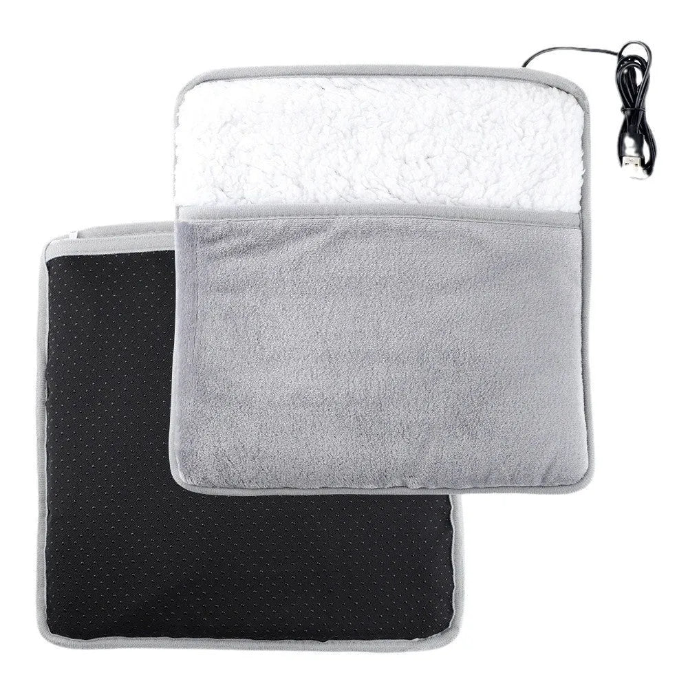 Grey USB powered feet warmer with mechanical switch for household use 5W 3.7V