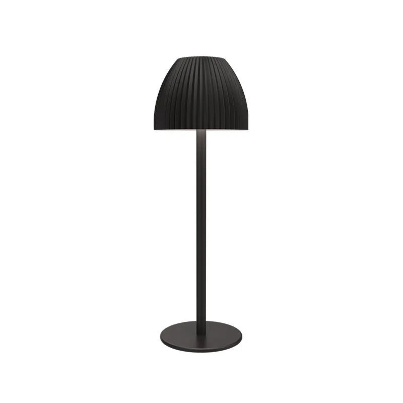 Modern simple design touch dimming bedside lamp with thin round base in black colour option