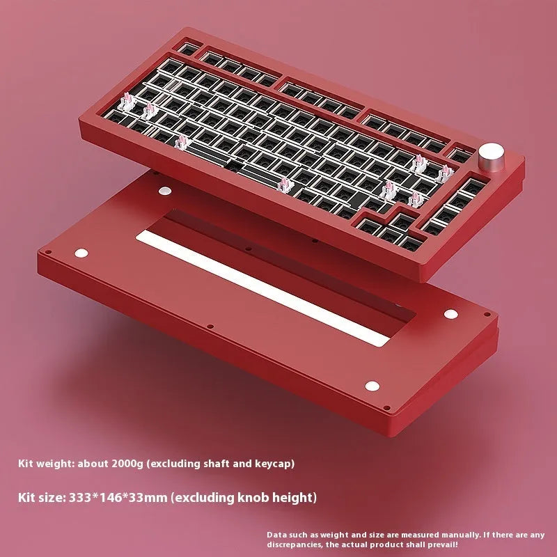 Heiji Snake aluminium mechanical keyboard kit with key puller and USB receiver on a desk
