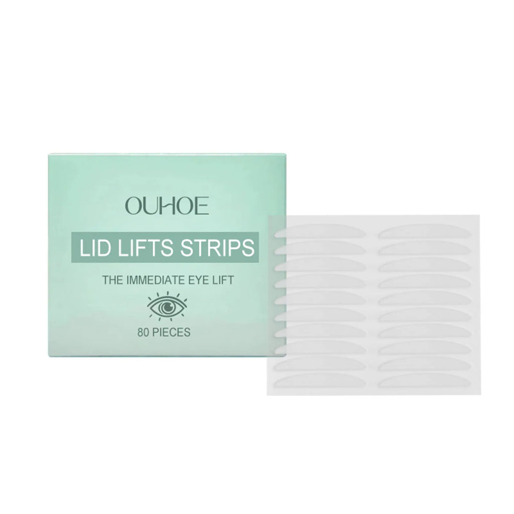 Meimu Tie transparent eyelid stickers pack containing 80 pieces for creating an eyelid crease.