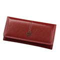 Student Lady Multi-functional New Clutch Cross-body Wallet Solid Colour PU Lining Daily Matching Black Pink Brown Dark Blue Yellow Taro Purple Wine Red Dark Green Sewing Line Detail