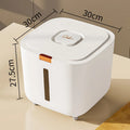 Ivory white PP pet storage barrel with seal, available in small, large and oversized, 6kg to 12kg capacity