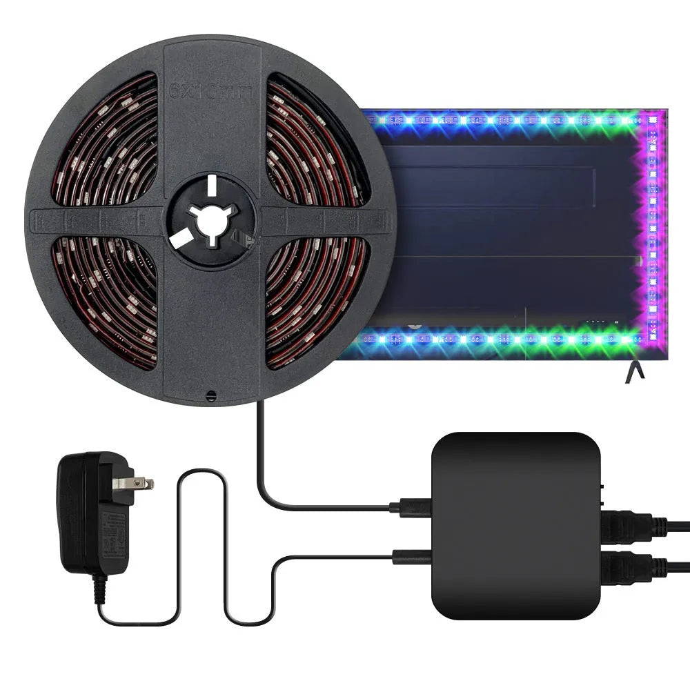 Smart LED light strip for television background with waterproof plastic construction and intelligent control