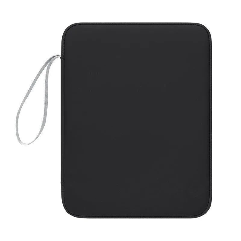 Imitation leather tablet protective case with carrying handle in light grey colour