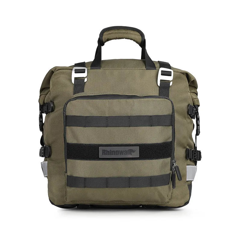 Quick release 20 litre motorcycle side bag in waterproof polyester with shoulder strap