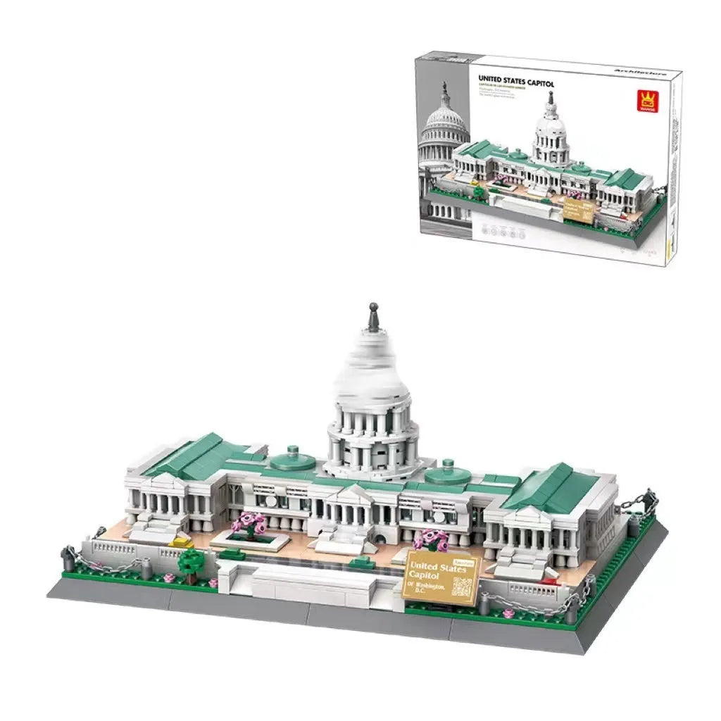 Wange building blocks set with over 800 ABS plastic pieces for landmark construction