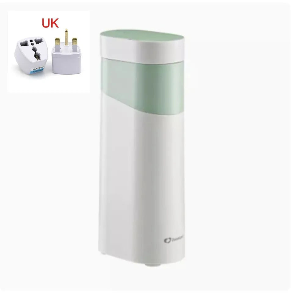 Desktop instant water dispenser with nano heating film in black or green colours showing compact design