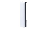 A tall, colourful RGB table lamp with a white or black shell reacting to sound on a desk.