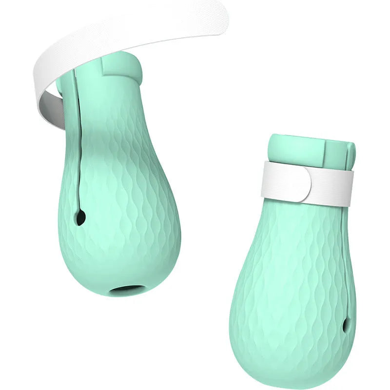 Set of four green silicone covers designed to fit over a cat's front paws.