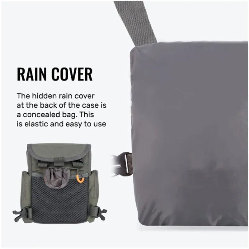 Outdoor hunting telescope bag adjustable binoculars chest pack camouflage with stitching details