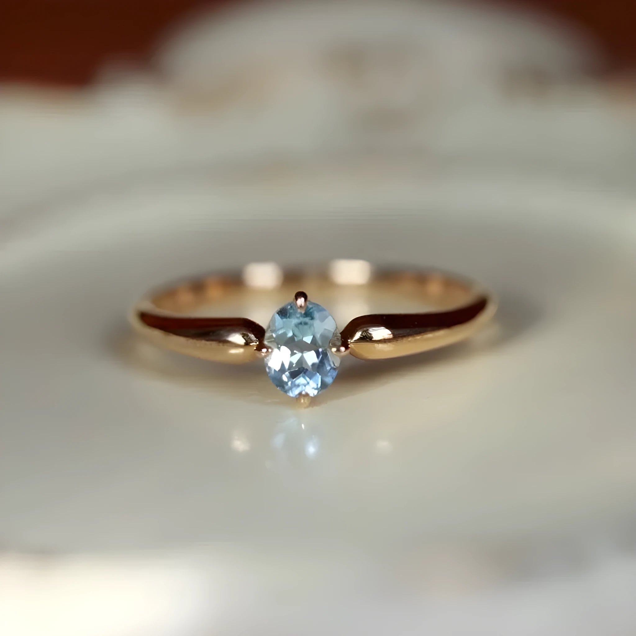 S925 sterling silver geometric ring with micro inlay yellow gold colour BZ0581 on white background