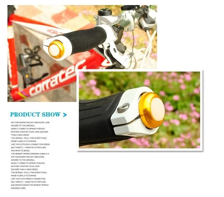 Aluminium alloy bicycle handlebar end lights in anodised colours with red LED illumination