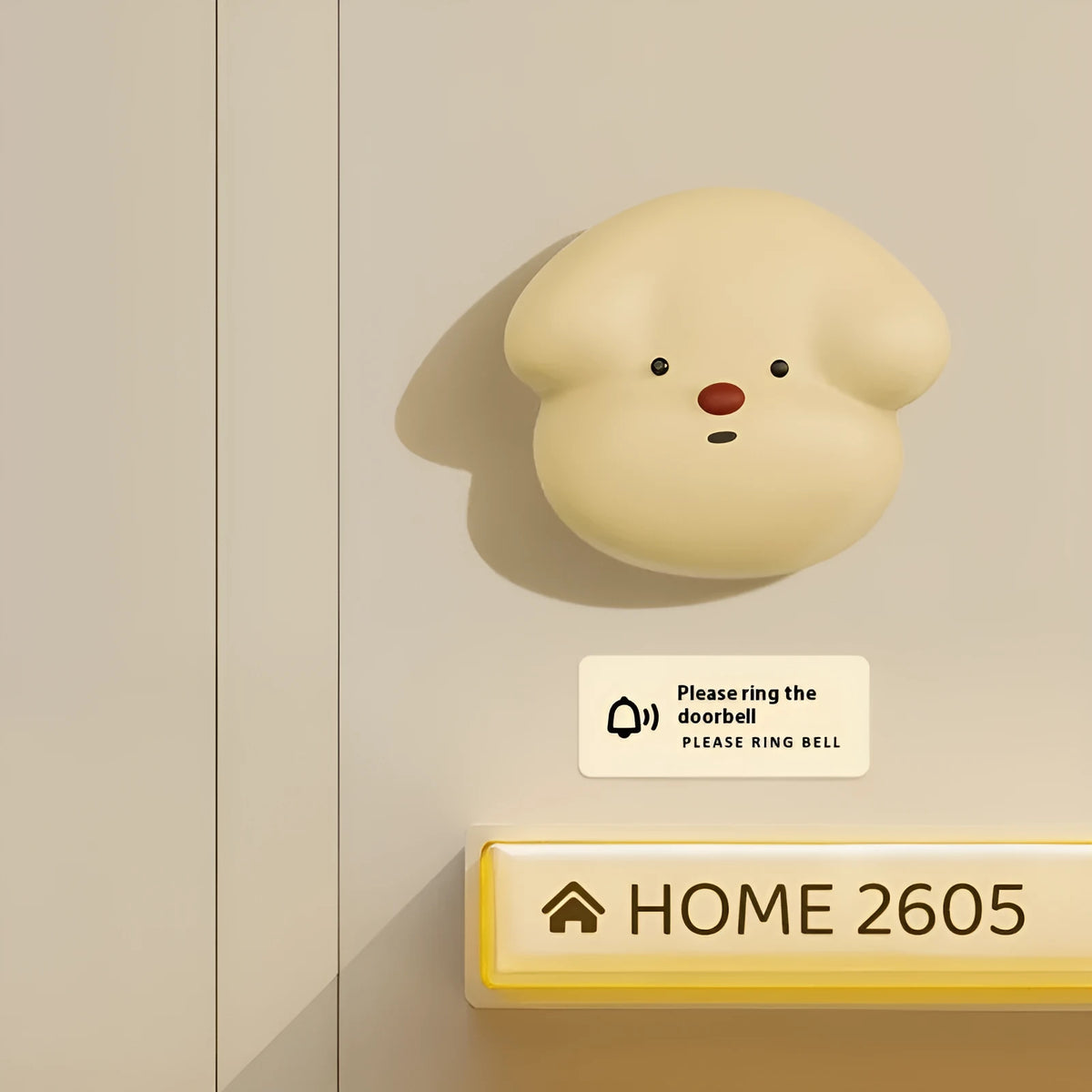 Wireless self-generating plug-in household doorbell in Milky Yellow or White, single doorbell pack