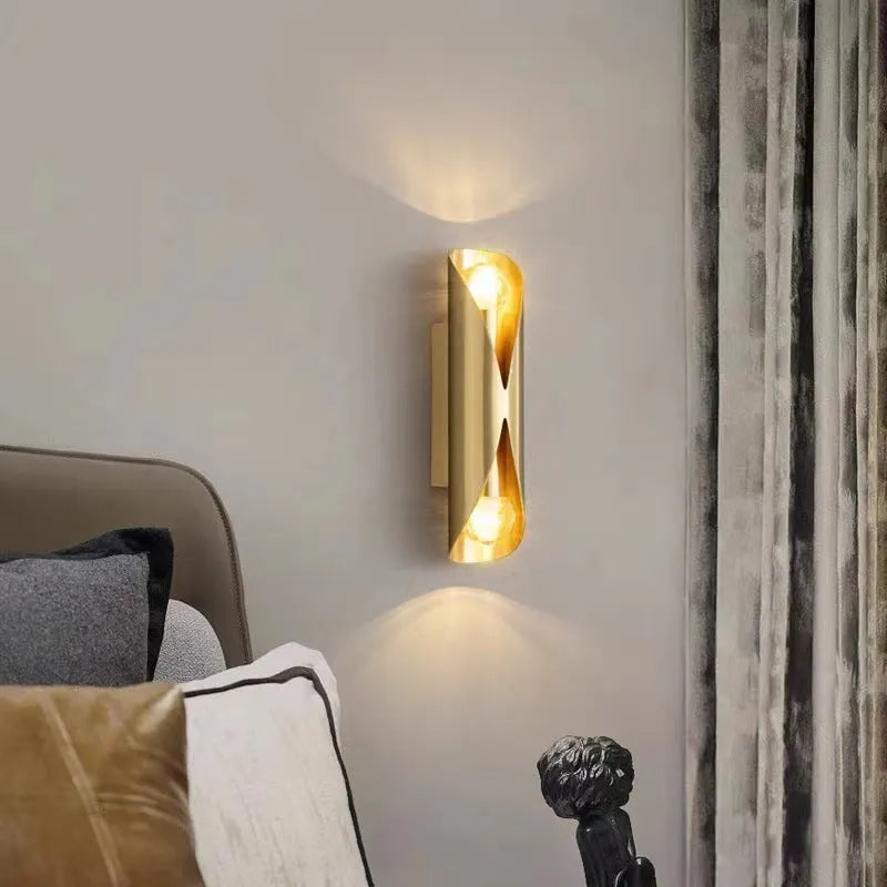 Copper wall lamp 23 × 5.5cm warm light 220V in copper or matte black for indoor walls