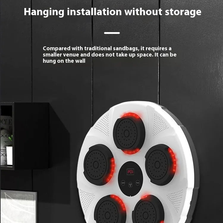 Smart wall-mounted boxing trainer fight sandbag with ABS construction and blue light variant on display