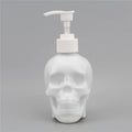 Creative skull hand sanitizer bottle 350ml plastic dispenser in white finish on countertop