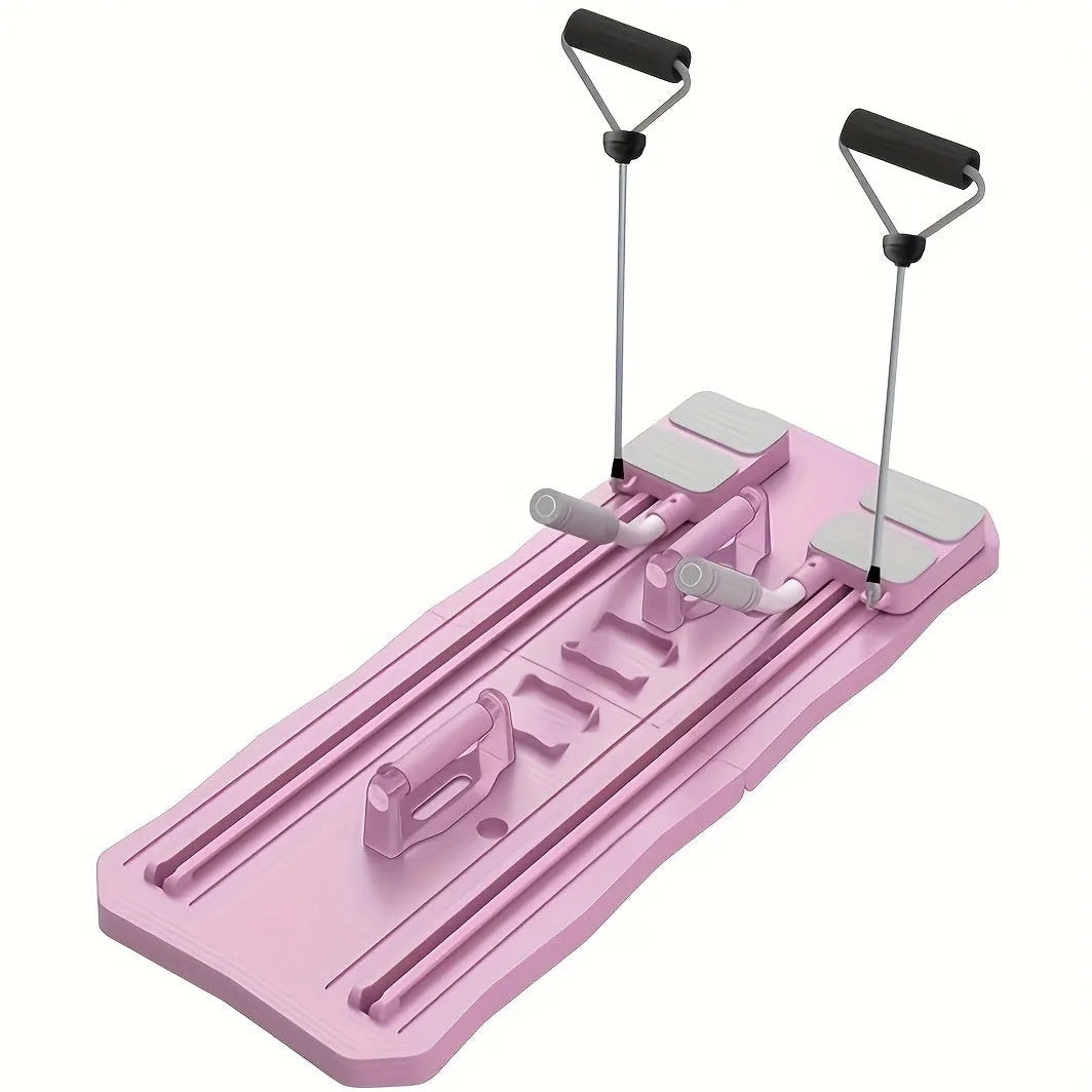 Blue ABS supine board with wheel for home abdominal exercises