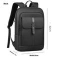 Black Oxford cloth backpack with sewing line details for business commuting